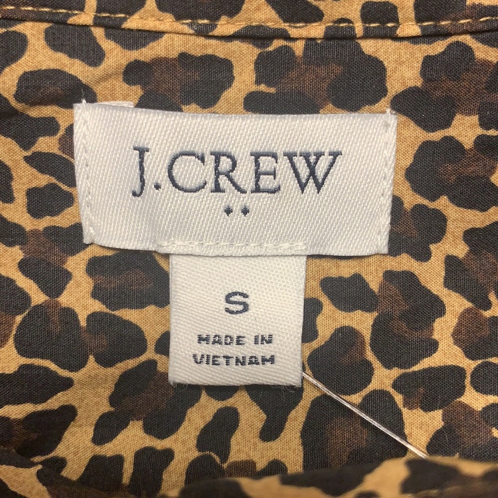 NWT J Crew leopard print long sleeve blouse S